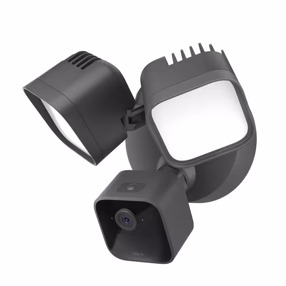 Blink Wired Floodlight Camera - Smart Security Camera, 2600-Lumens, HD Works with Alexa - 1 Camera (Black)
