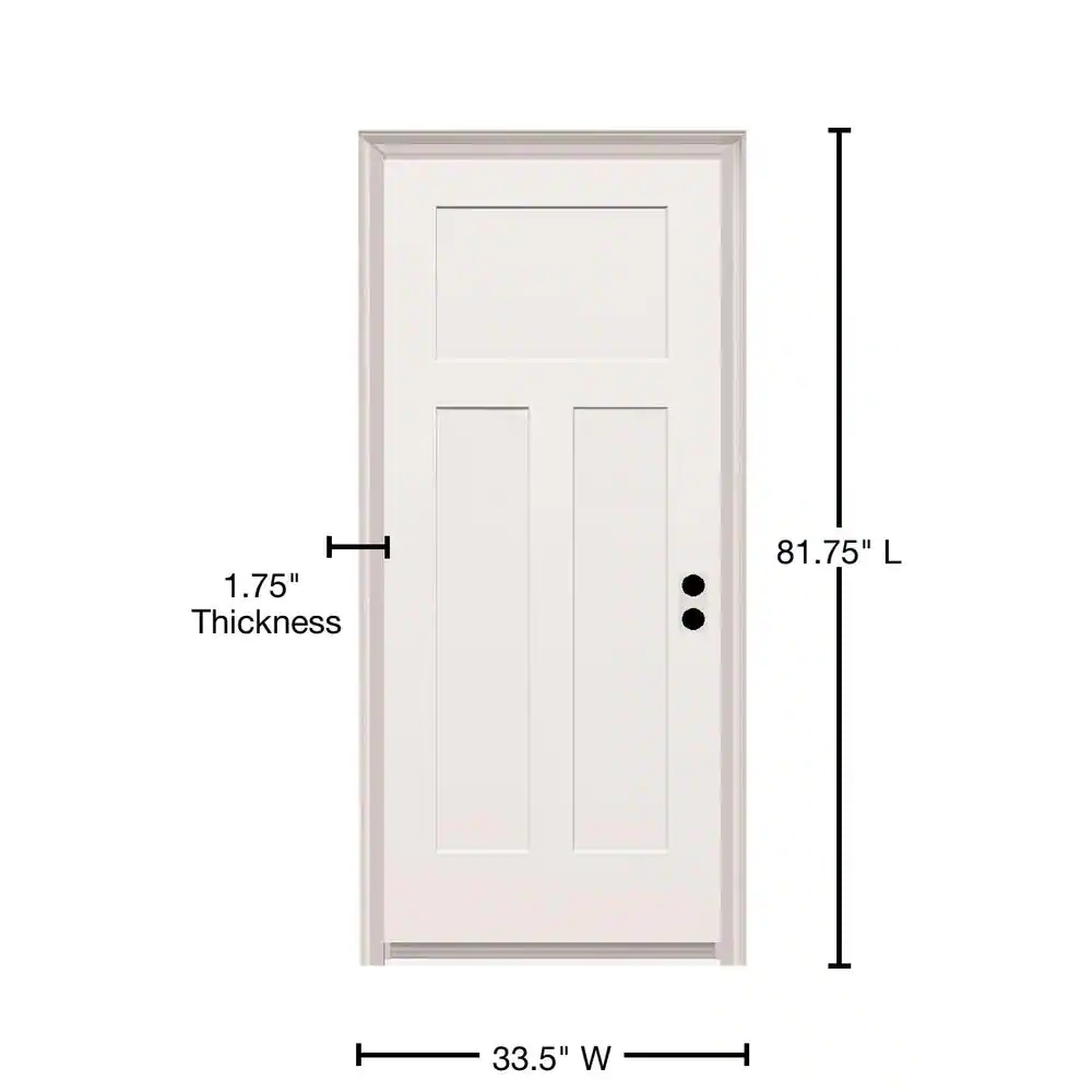 MMI Door 32 in. x 80 in. Craftsman Left-Hand Primed Composite 20 Min. Fire-Rated House-to-Garage Single Prehung Interior Door