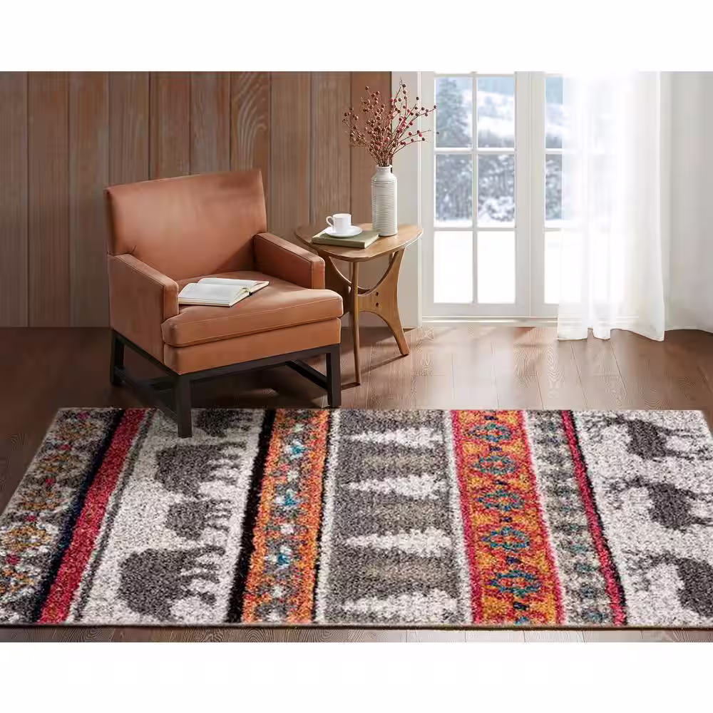 None Bazaar Multi Napoli 5 Ft. X 7 Ft. Polypropylene Area Rug