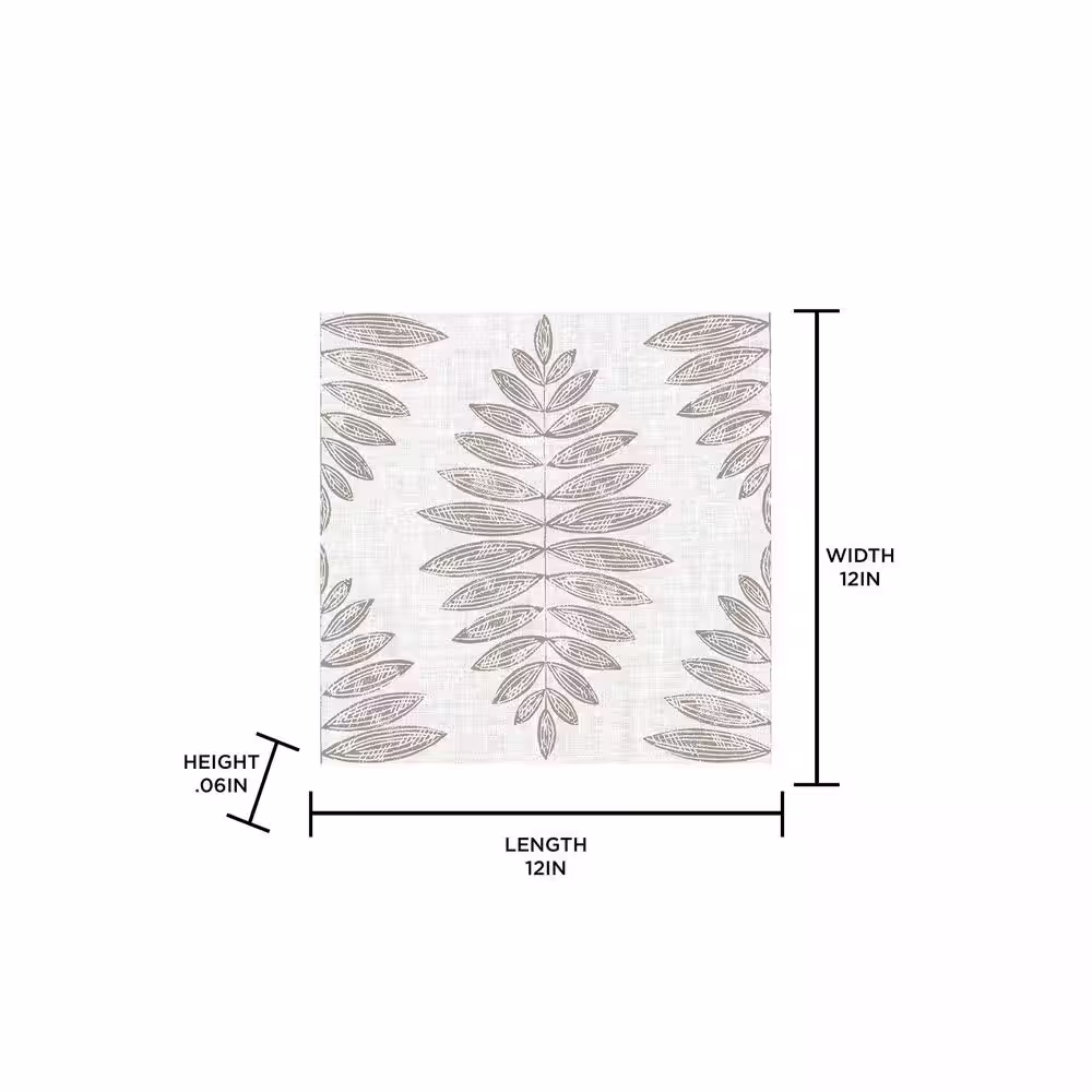 FloorPops Foliage 12 in. W x 12 in. L Brown Peel & Stick Vinyl Tile Flooring (20 sq. ft./case)