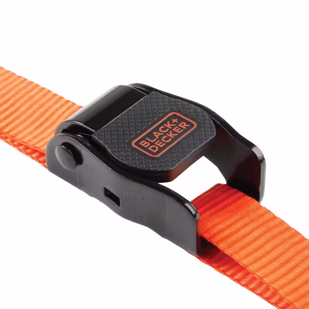 BLACK+DECKER 1 in. x 10 ft./900 lbs. Break Strength Ratchet Straps (4-Pack)