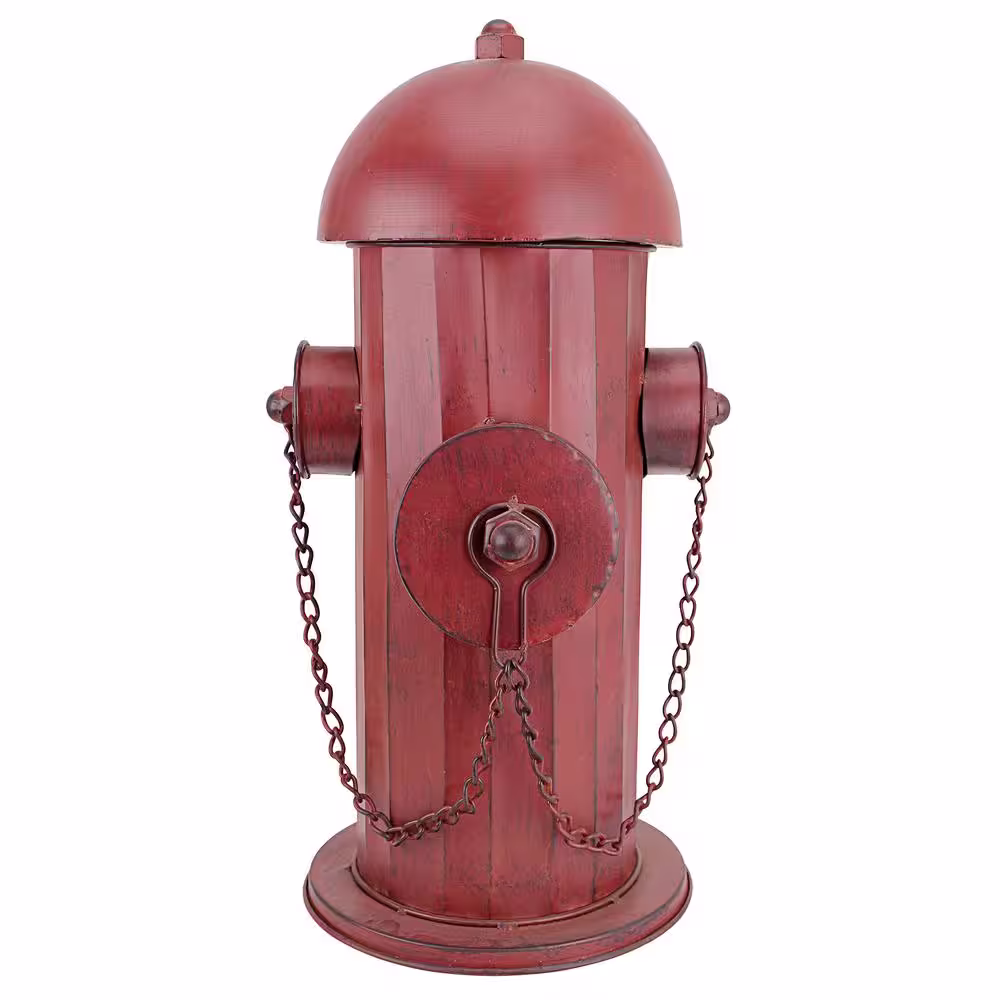Design Toscano 18 in. H Vintage Metal Fire Hydrant Medium Statue