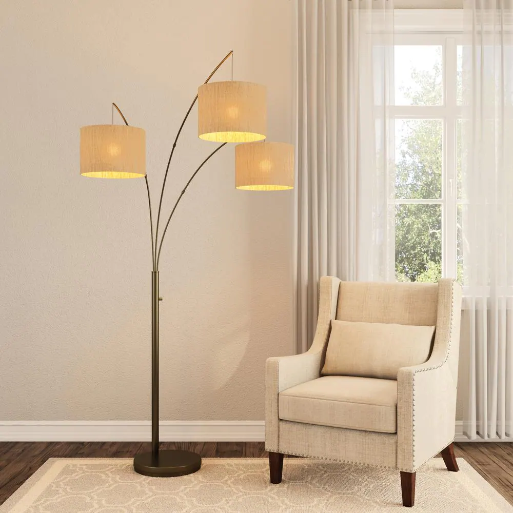 Adesso Trinity 82 in. Antique Bronze Arc Lamp