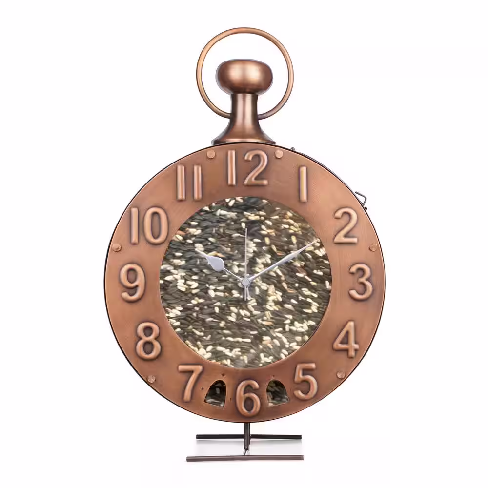 Good Directions Time Flys Extra-Large Copper Bird Feeder, 5 lbs. Seed Capacity