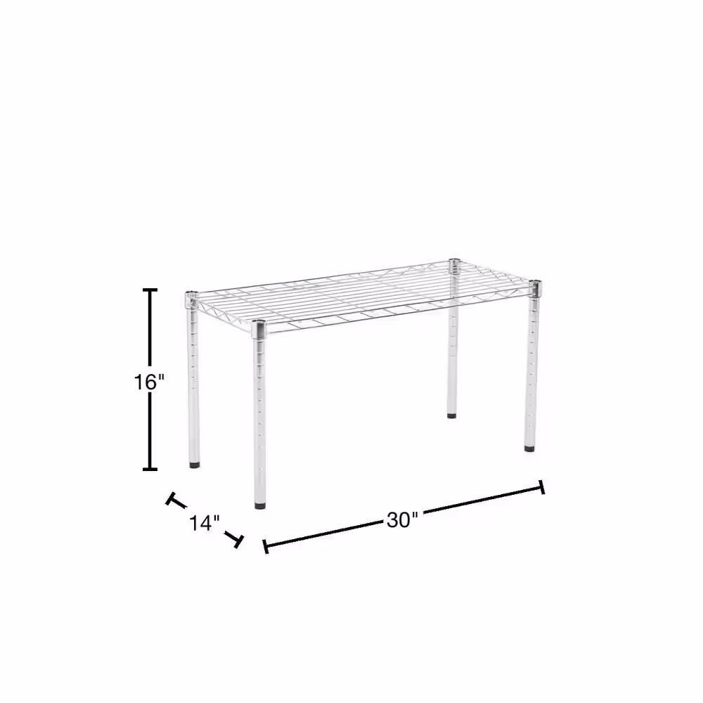 Honey-Can-Do Chrome Steel Wire Shelving Unit (30 in. W x 16 in. H x 14 in. D)