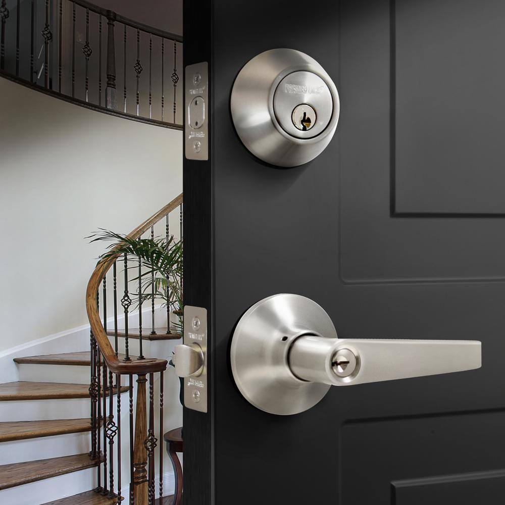 Premier Lock Stainless Steel Entry Door Handle Combo Lock Set with Deadbolt and 48 KW1 Keys Total (12-Pack, Keyed Alike)