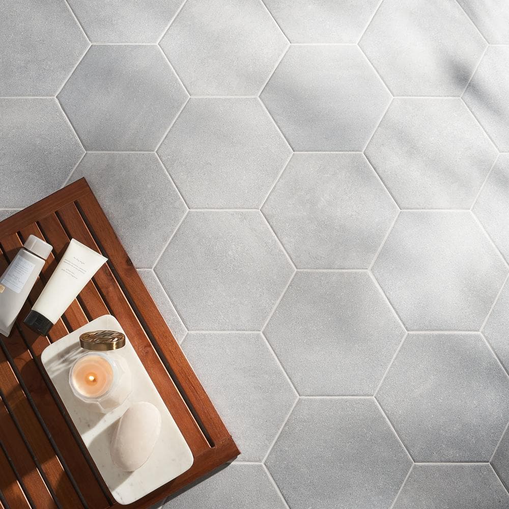 Ivy Hill Tile Sanskrit Gray Hex 8.86 in. x 10.20 in. Matte Porcelain Floor and Wall Tile (9.47 sq. ft./Case)