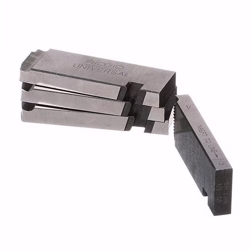 RIDGID 1/2 in. to 3/4 in. Machine High Speed NPT Pipe Threading Right Hand Replacement Alloy Dies, Universal Die Heads (4 Pcs)