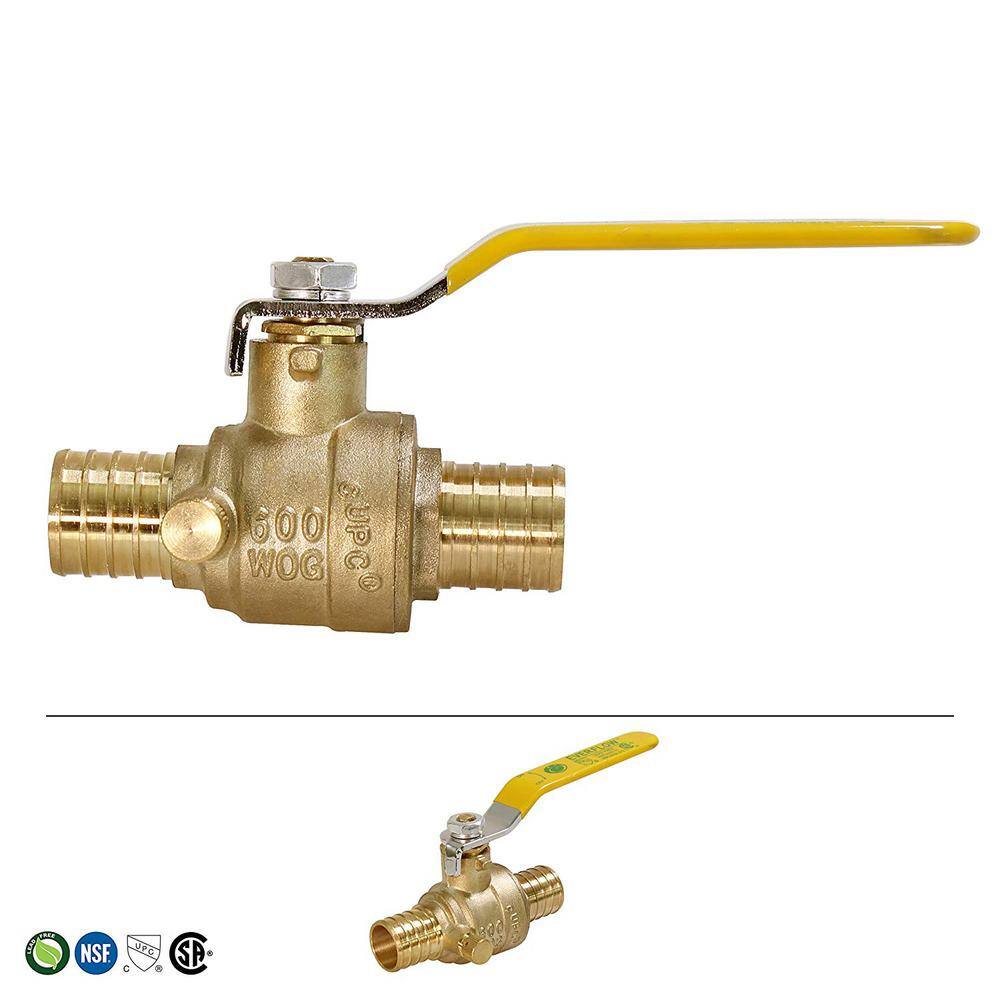 The Plumber's Choice 1/2 in. Full Port PEX Barb Ball Valve Water Shut Off with Drain
