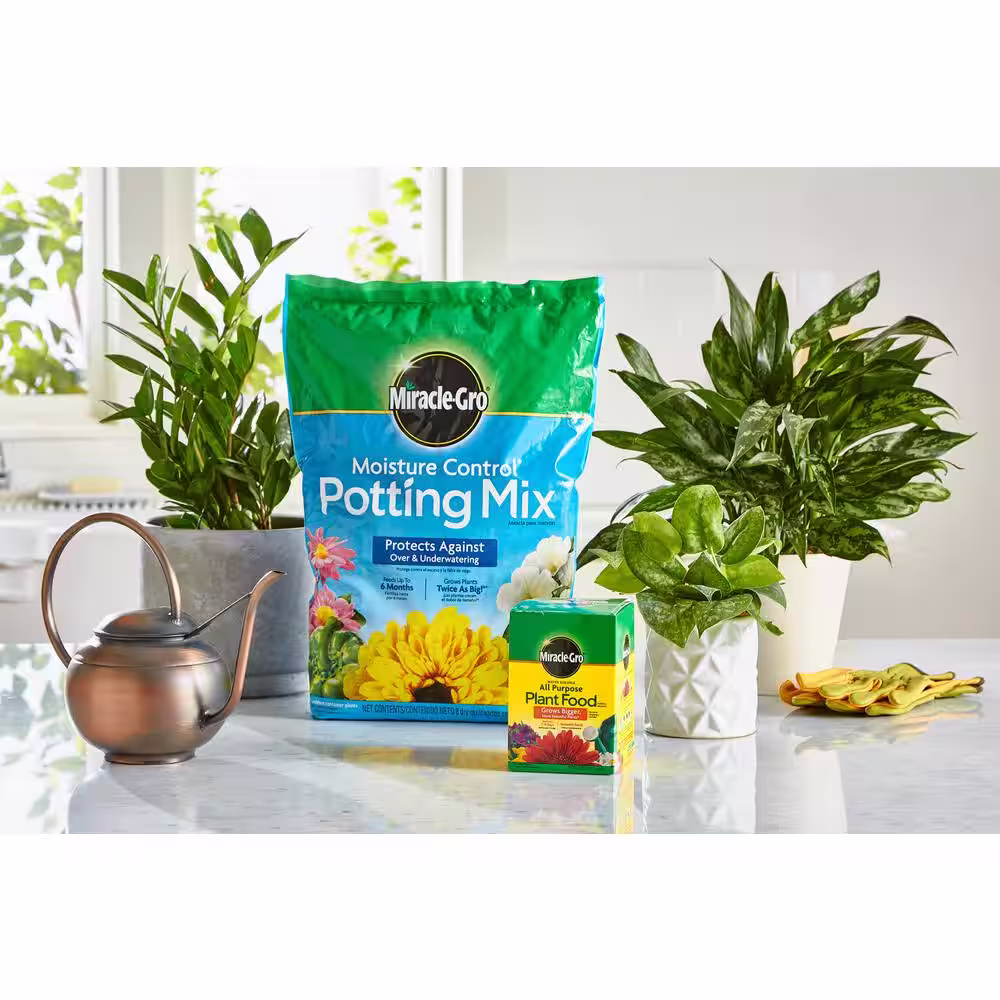 Miracle-Gro Moisture Control Potting Mix and Water Soluble All Purpose Plant Food