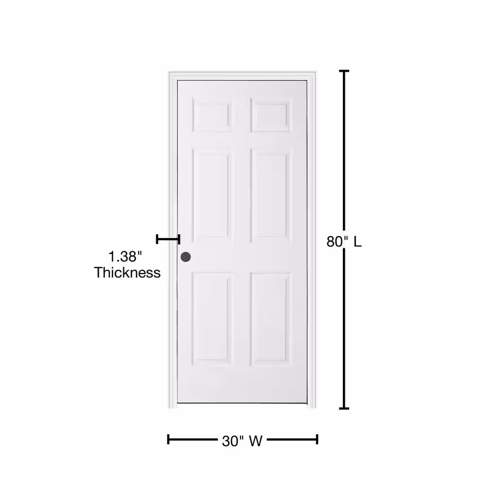 JELD-WEN 30 in. x 80 in. Colonist Primed Right-Hand Textured Molded Composite Single Prehung Interior Door w/Split Jamb