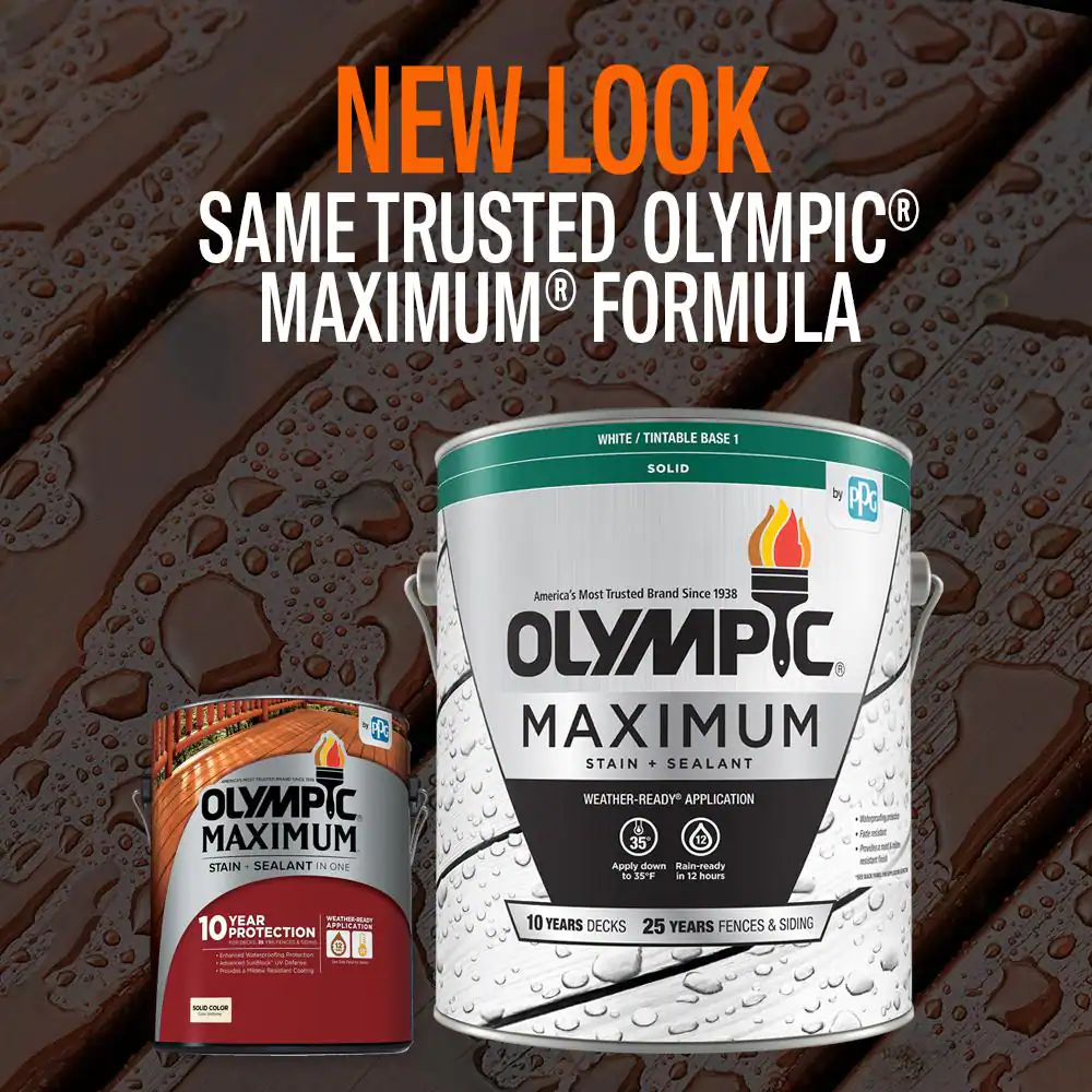 Olympic Maximum 1 gal. White/Base 1 Solid Color Exterior Stain and Sealant in One