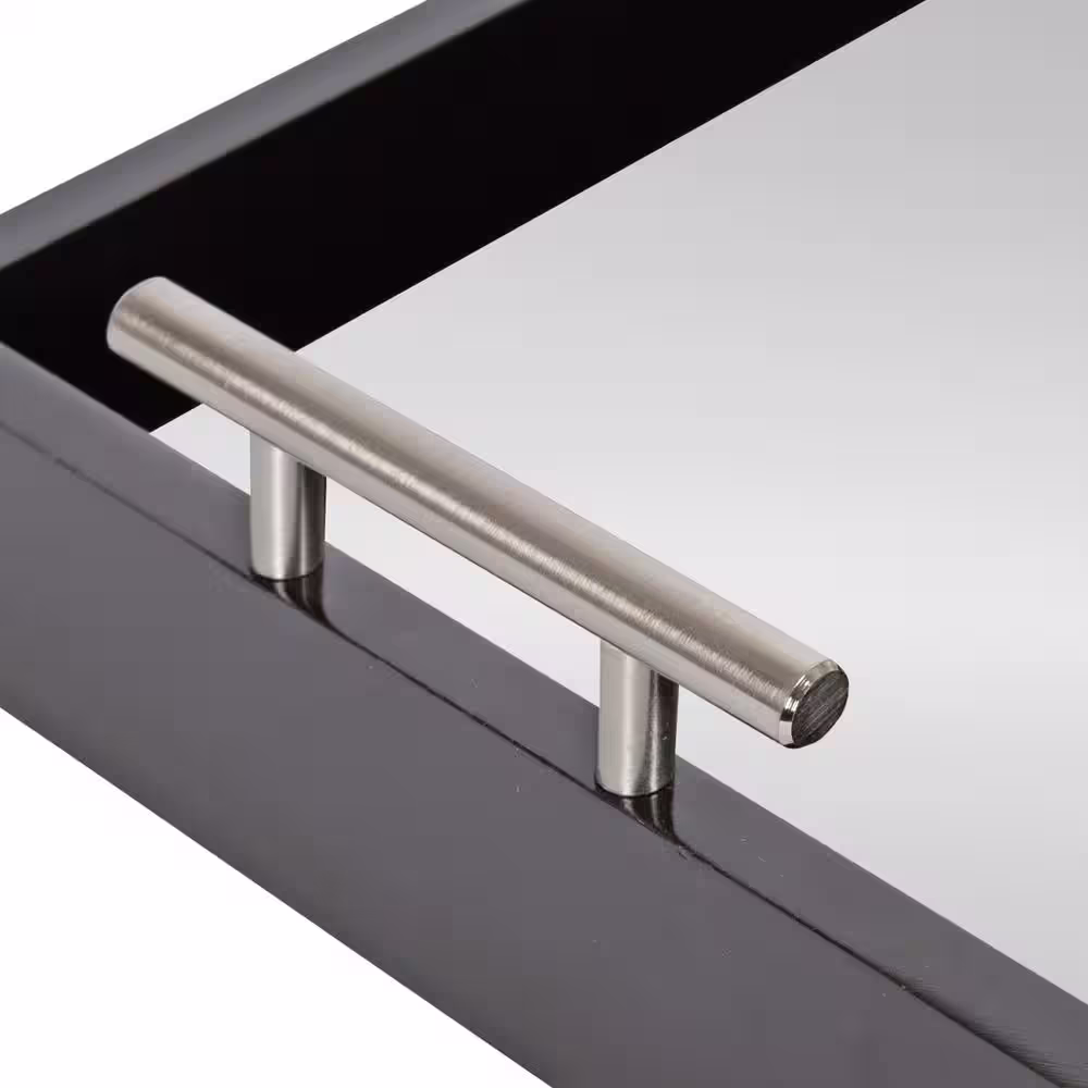 Kate and Laurel Lipton 3.25 in. H x 16.50 in. W Black Decorative Tray