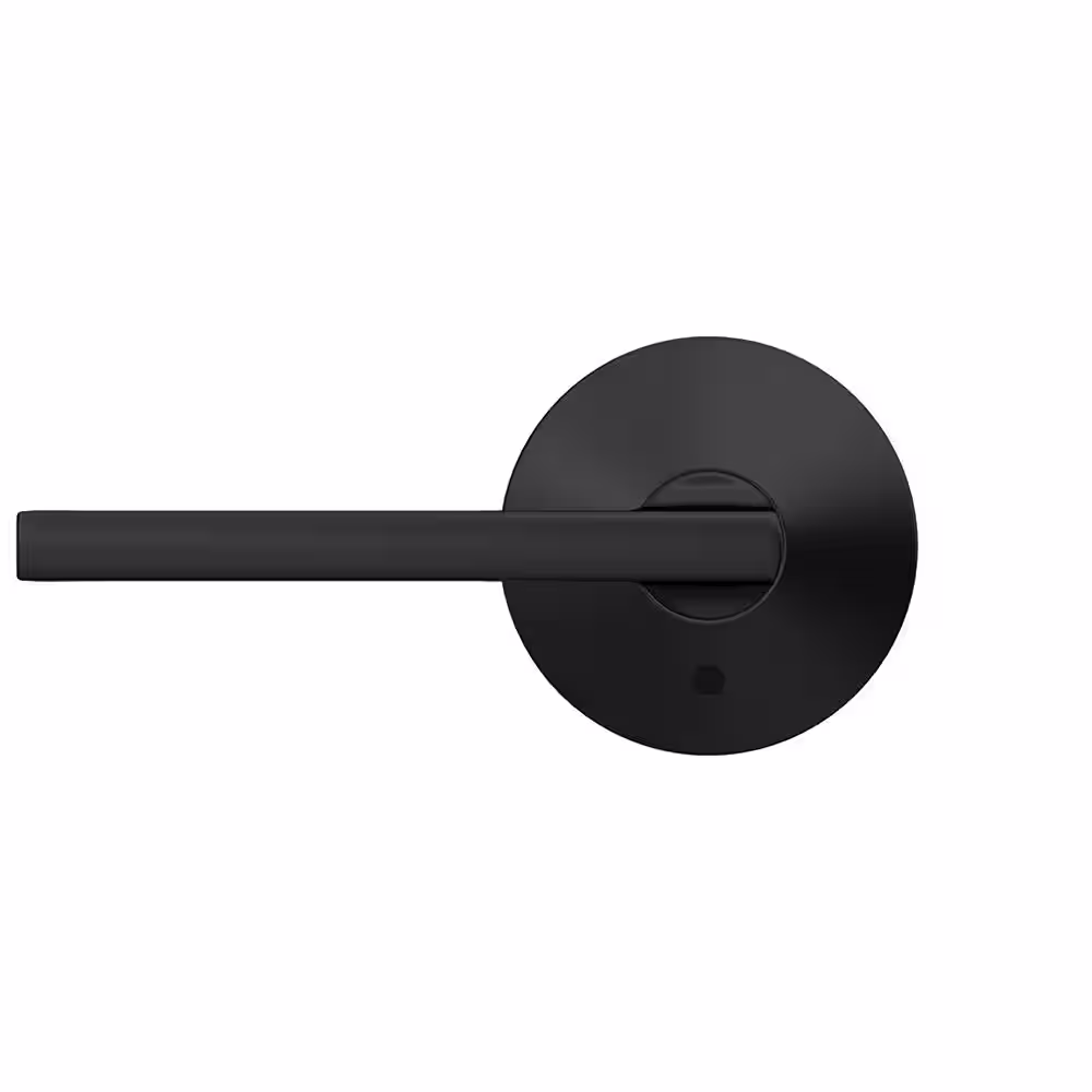 Schlage Custom Latitude Matte Black Dummy Door Handle with Kinsler Trim (2-Pack)