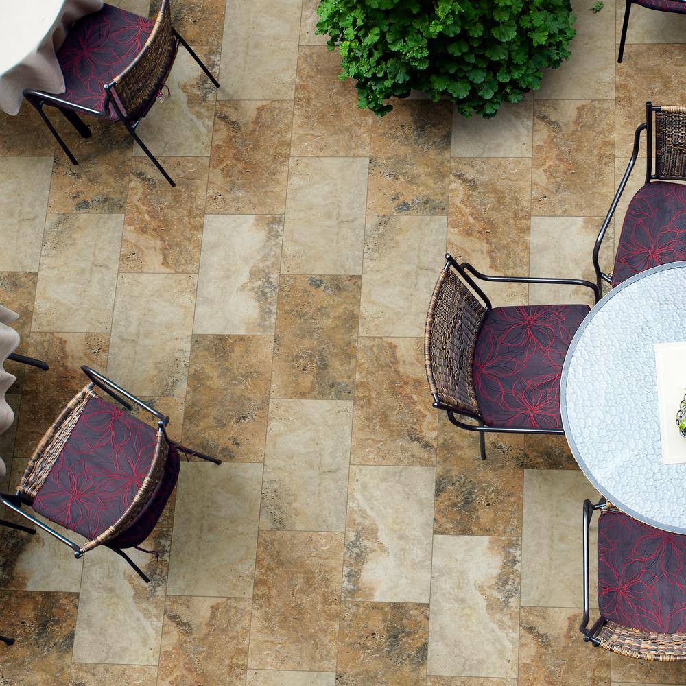 MSI Take Home Tile Sample - Porcini 6 in. x 6 in. Tumbled Travertine Paver Tile (0.25 sq. ft.)