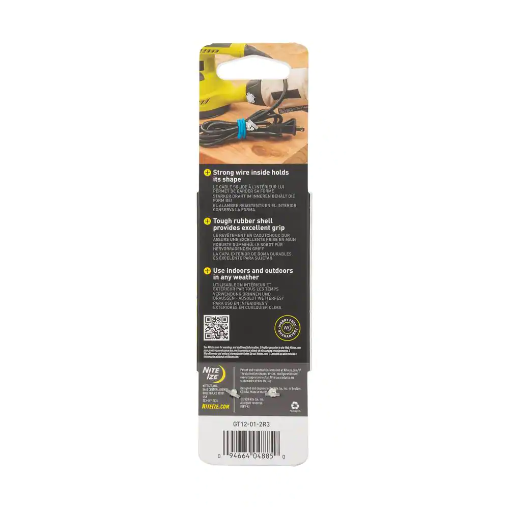 Nite Ize 12 in. Gear Tie in Black (2-Pack)