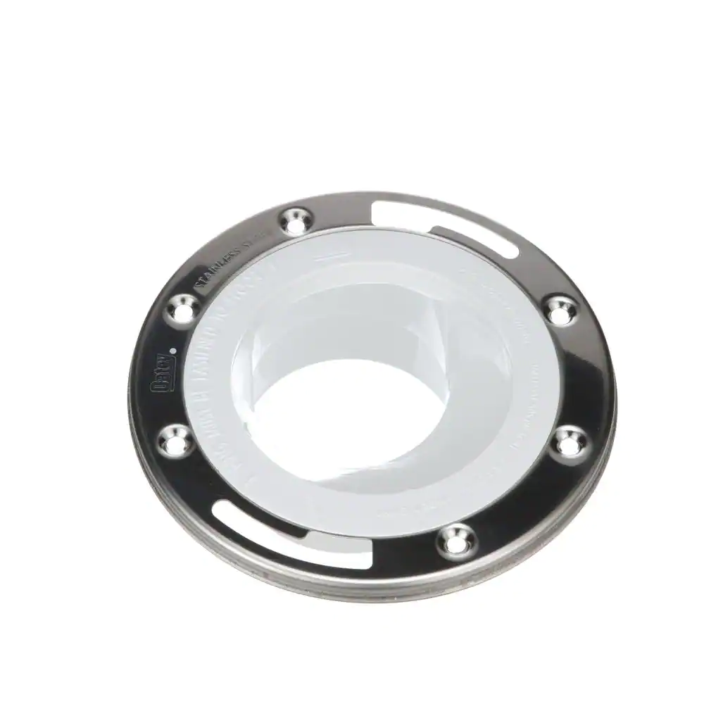 Oatey 3 in. PVC Open Offset Toilet Flange with Stainless Steel Ring