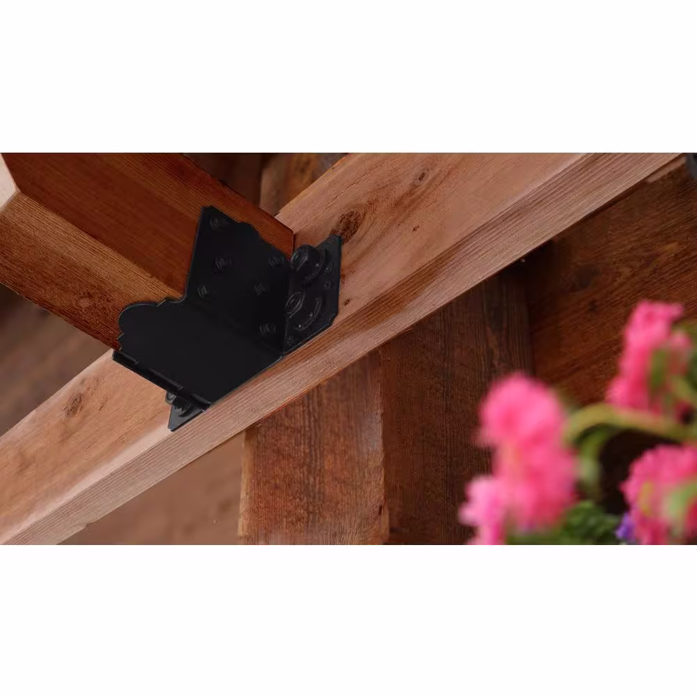 OWT Ornamental Wood Ties Laredo Sunset 5 in. x 8-3/4 in. Black Galvanized Steel Joist Hanger for 4 in. Beam (4-Piece/Box)