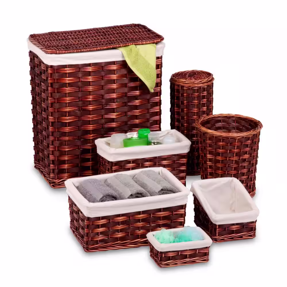 Honey-Can-Do Wicker Hamper Kit (7-Piece)