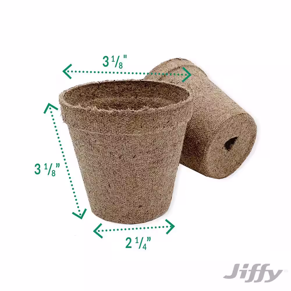 Jiffy 3 in. Round Peat Pot Seed Starter Kit (15-Pots)
