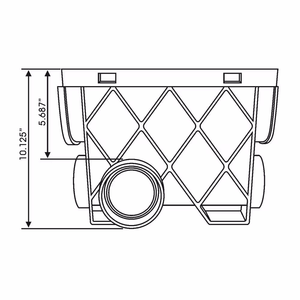 RELN Storm Drain 4.5 in. x 13.25 in. Inline Basin Complete with Galvanized Grate