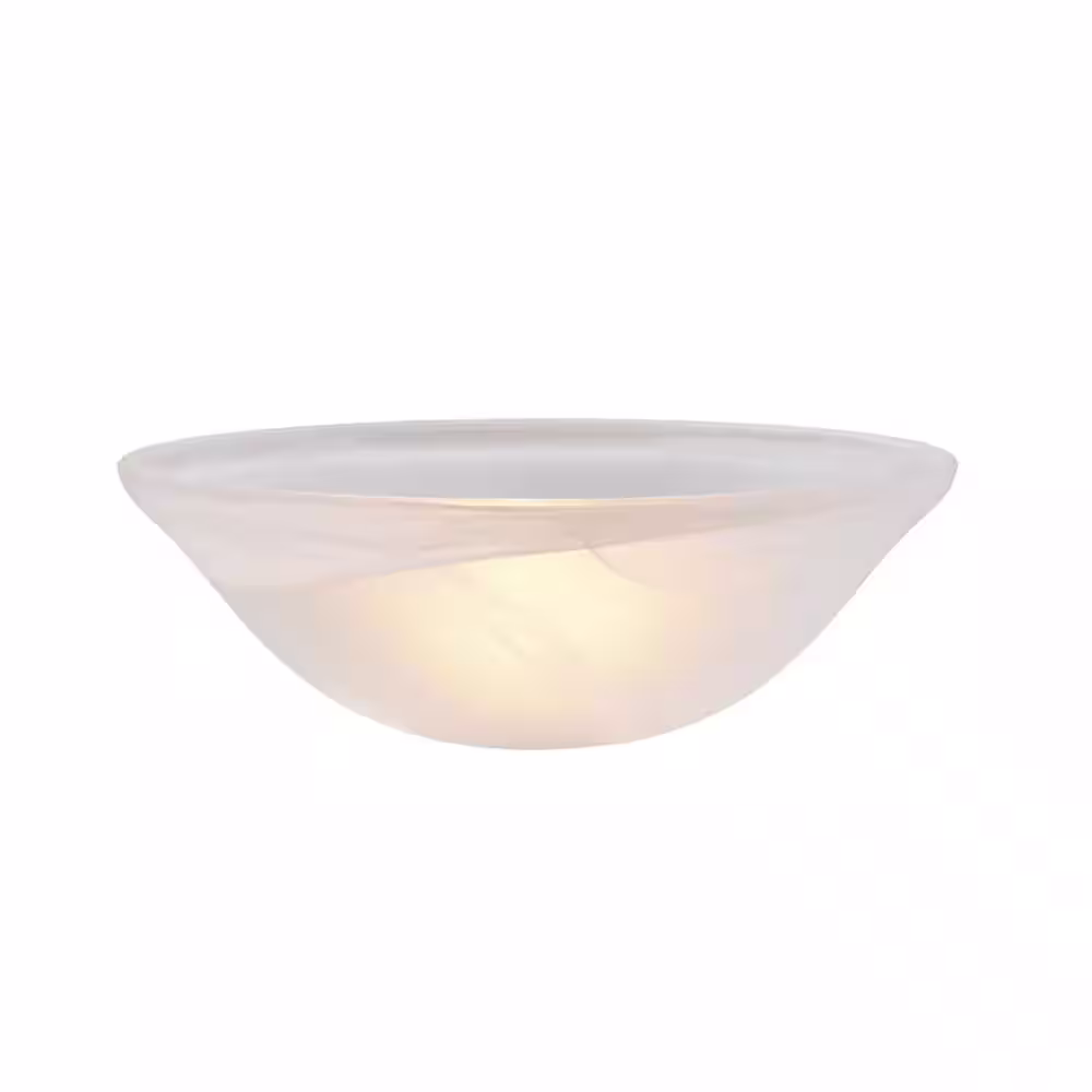 None 4 in. H x 11-1/2 in. Dia/Alabaster Glass Shade for Torchiere Lamp, Swag Lamp and Pendant and Island Fixture
