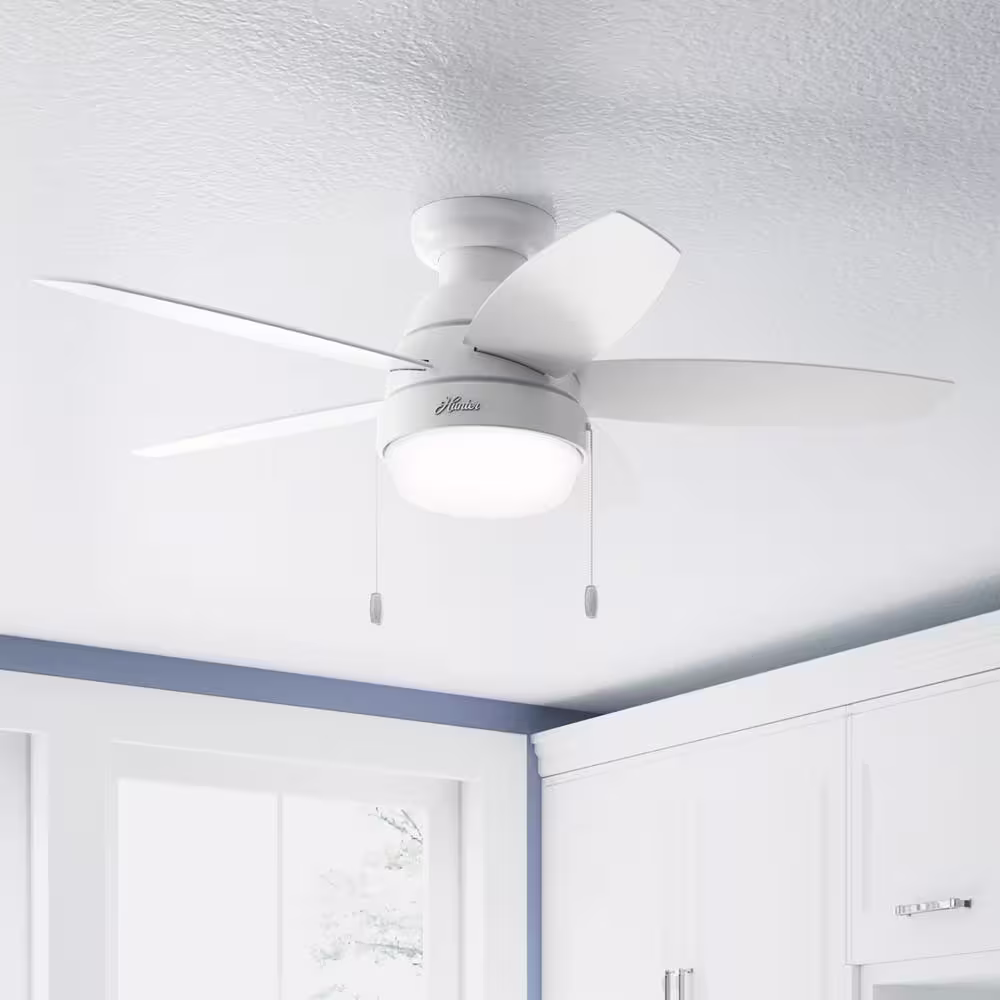 Hunter Lilliana 44 in. Indoor Fresh White Ceiling Fan with Light Kit