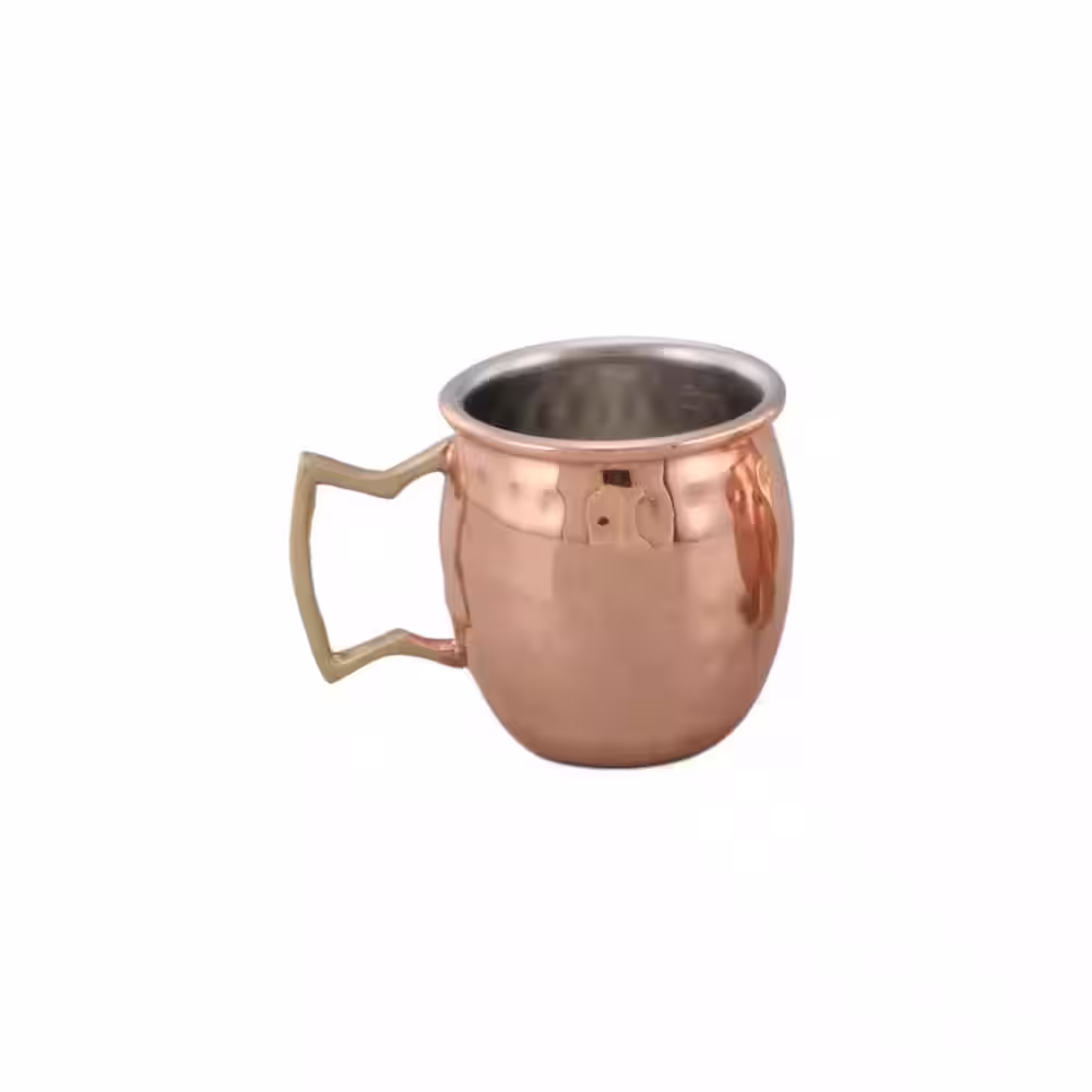 J&V TEXTILES 2 oz. Handcrafted Copper Mule Mug (Set of 4)