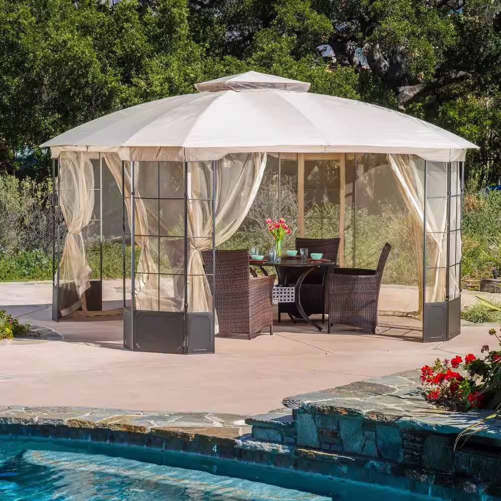 Noble House Westerly 13 ft. x 13 ft. Camel Gazebo
