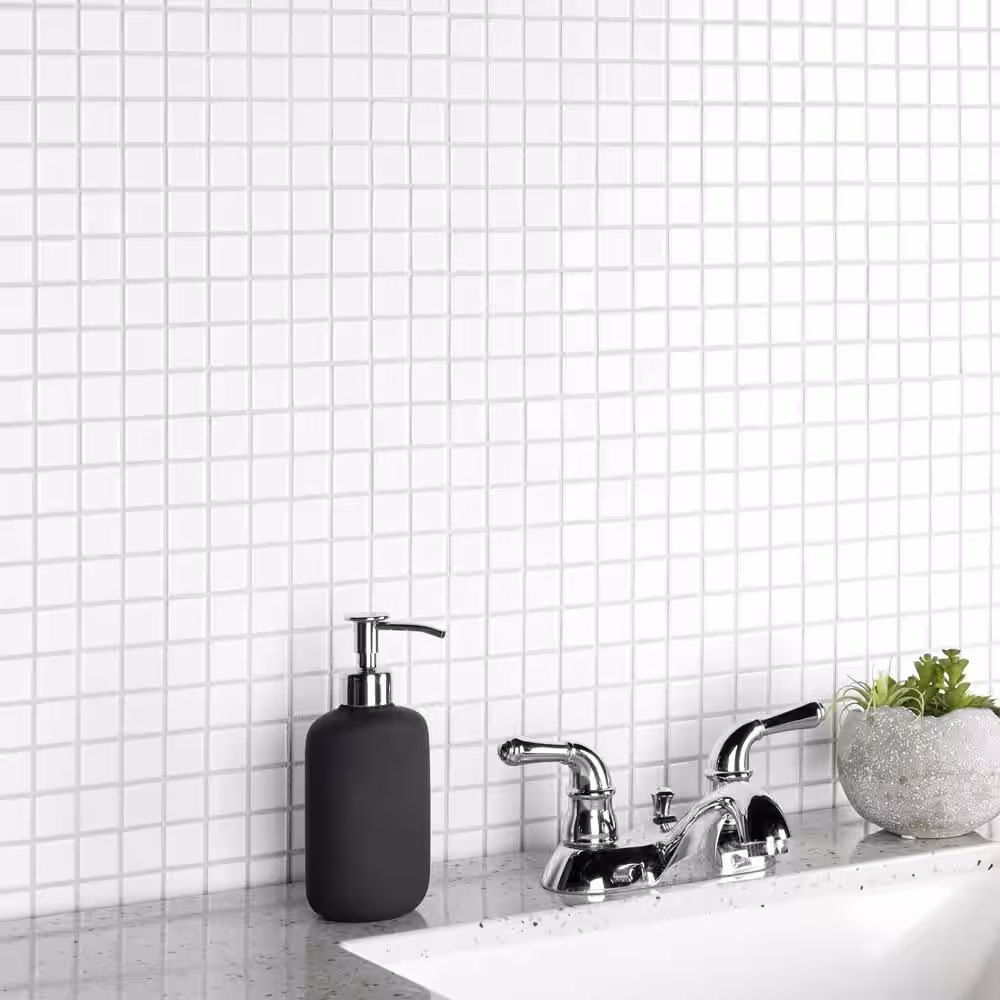Merola Tile Metro Square Matte White 10-3/4 in. x 11-3/4 in. Porcelain Mosaic Tile (9.0 sq. ft./Case)