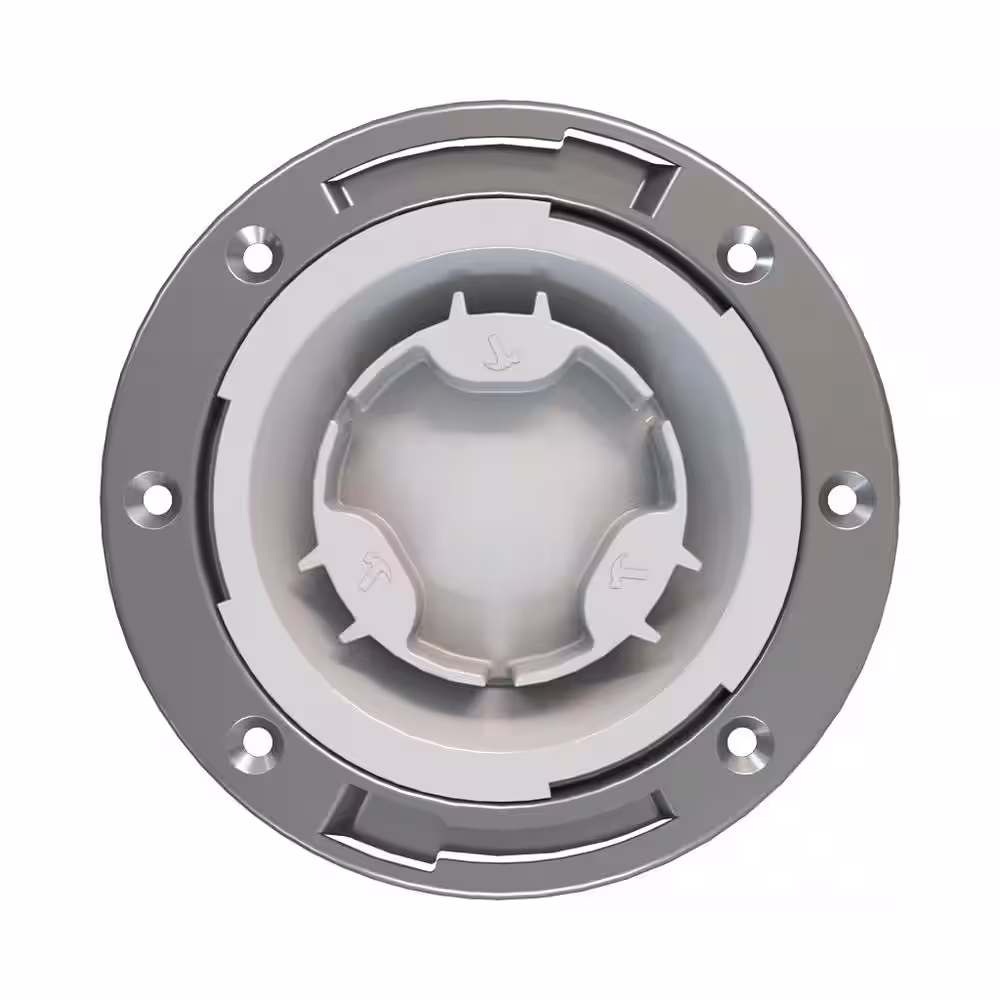 Oatey Fast Set 4 in. PVC Hub Toilet Flange with Test Cap and Stainless Steel Ring