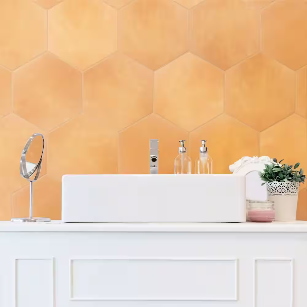 Merola Tile Horizon Hex Mostaza 7-3/4 in. x 9 in. Ceramic Floor and Wall Tile (8.88 sq. ft./Case)