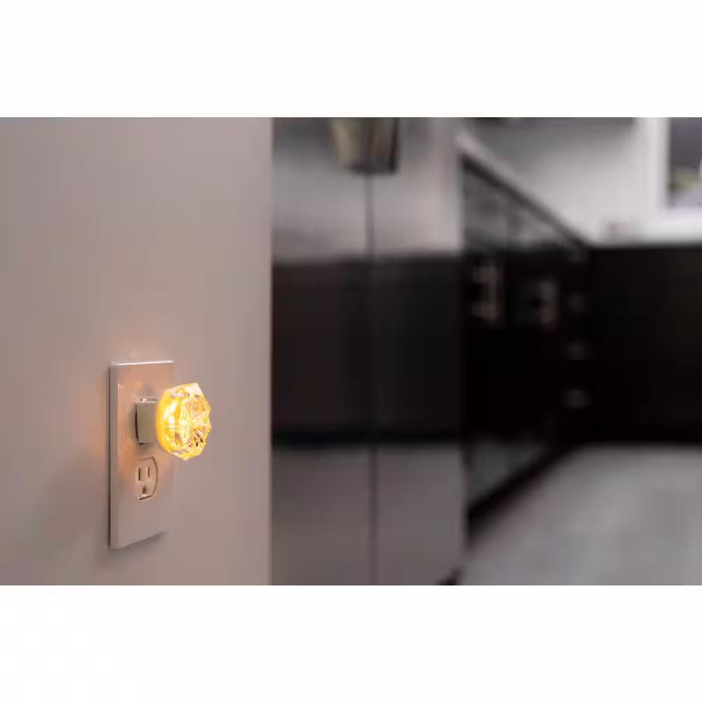 GE 0.5-Watt Warm Amber Jewel Plug In Always On Integrated LED Night Light 2-Pack