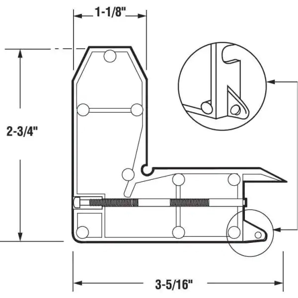 Prime-Line Diecast Screen Door Corner Insert with Screw (2-pack)