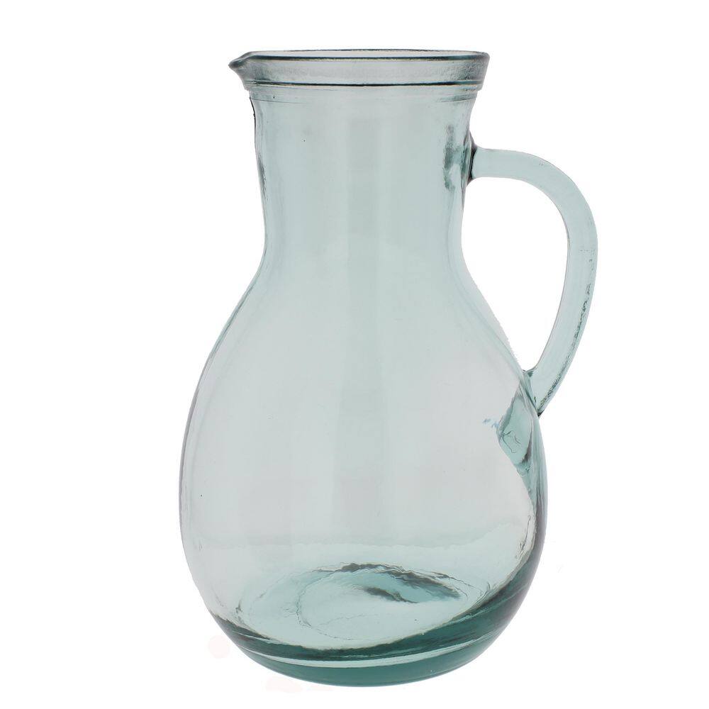 French Home Recycled Glass Urban Pitcher, 2.4-quart, Clear.