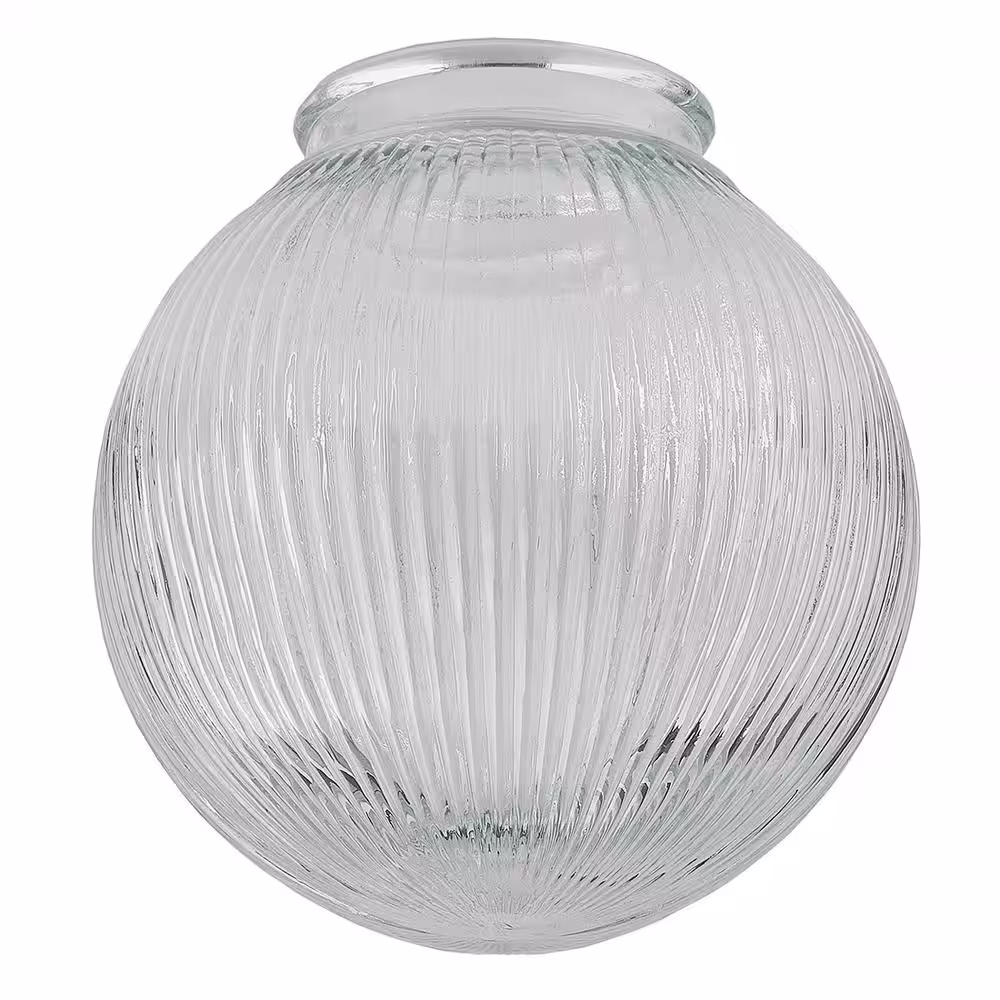 None 3-1/4 in. Fitter Prismatic Glass Globe Flush Mount Lamp Shade For Ceiling Fan Lights and Vanities