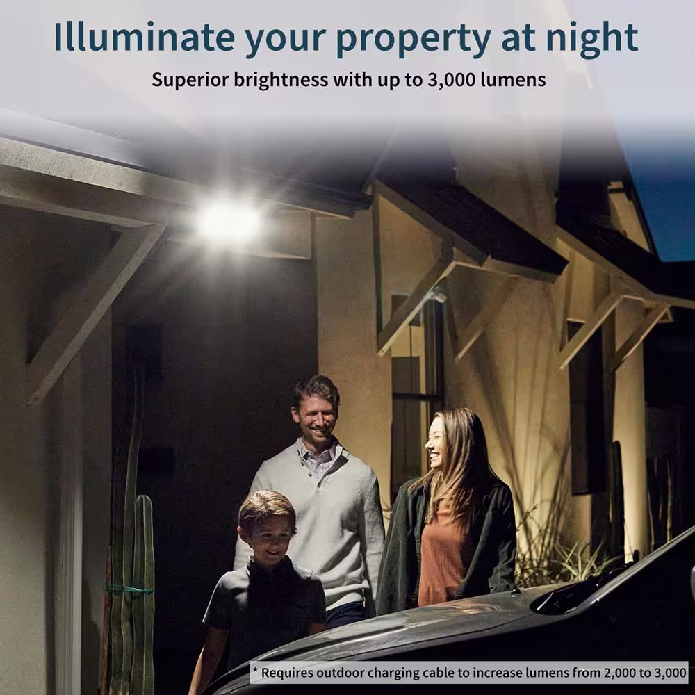 Arlo Pro 3 Floodlight Camera - Wireless Security, 2K Video & HDR, Color Night Vision, 2-Way Audio, Black