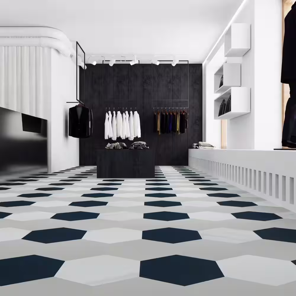 Lucida Surfaces MosaiCore Mist 28 MIL x 12 in. W x 10 in. L Glue Down Waterproof Vinyl Tile Flooring (12.3 sqft/case)