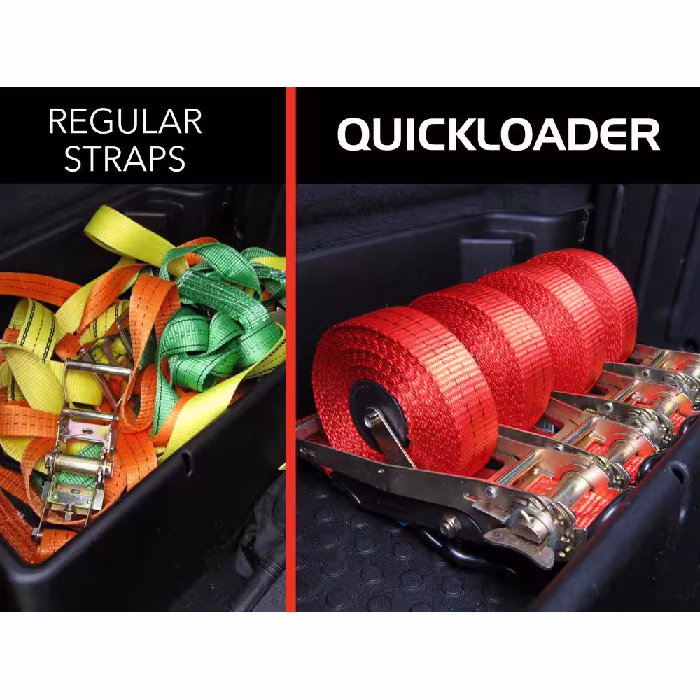 Quickloader Retractable Ratchet Tie-Down Strap 10000 lbs.
