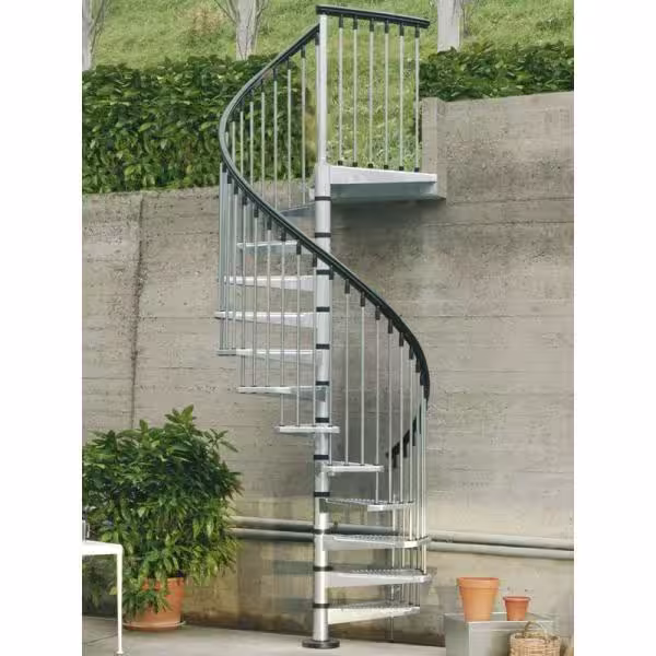 Arke Enduro 47 in. Galvanized Steel Spiral Staircase Kit