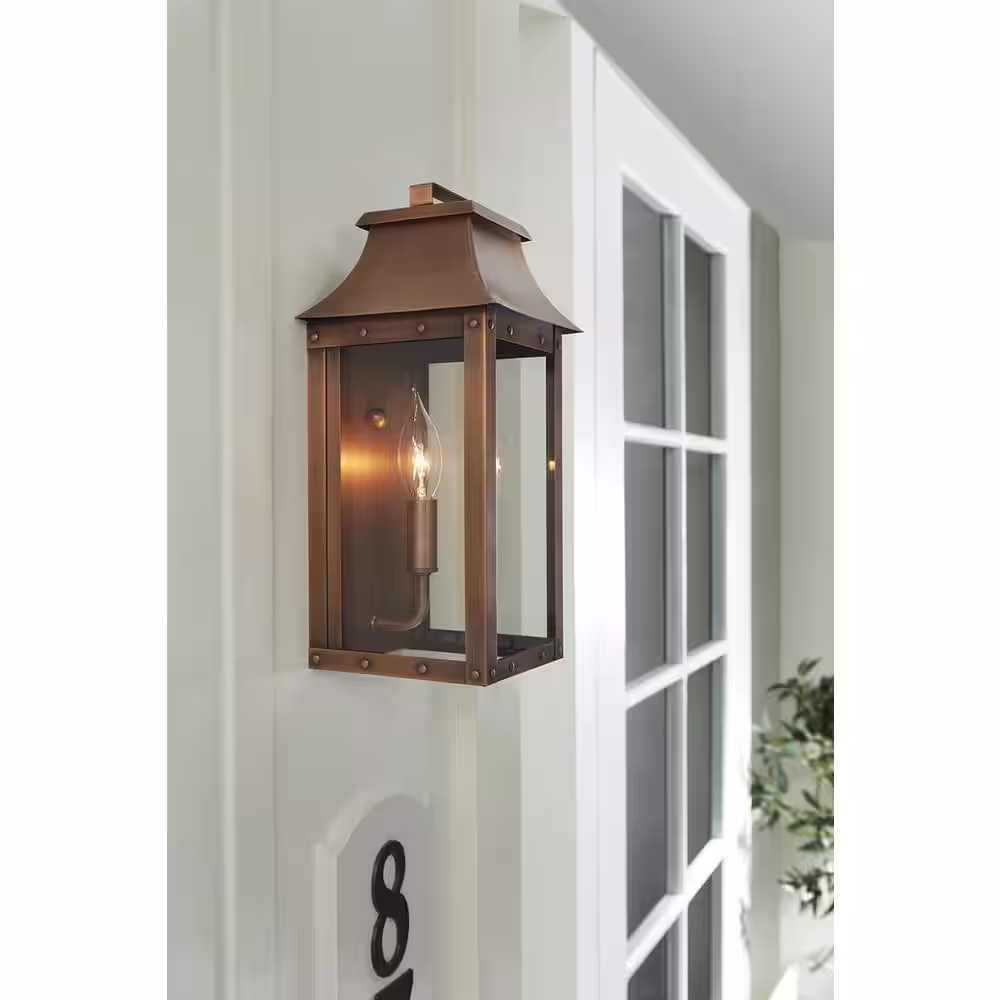 Acclaim Lighting Manchester Collection 1-Light Copper Patina Outdoor Wall Lantern Sconce