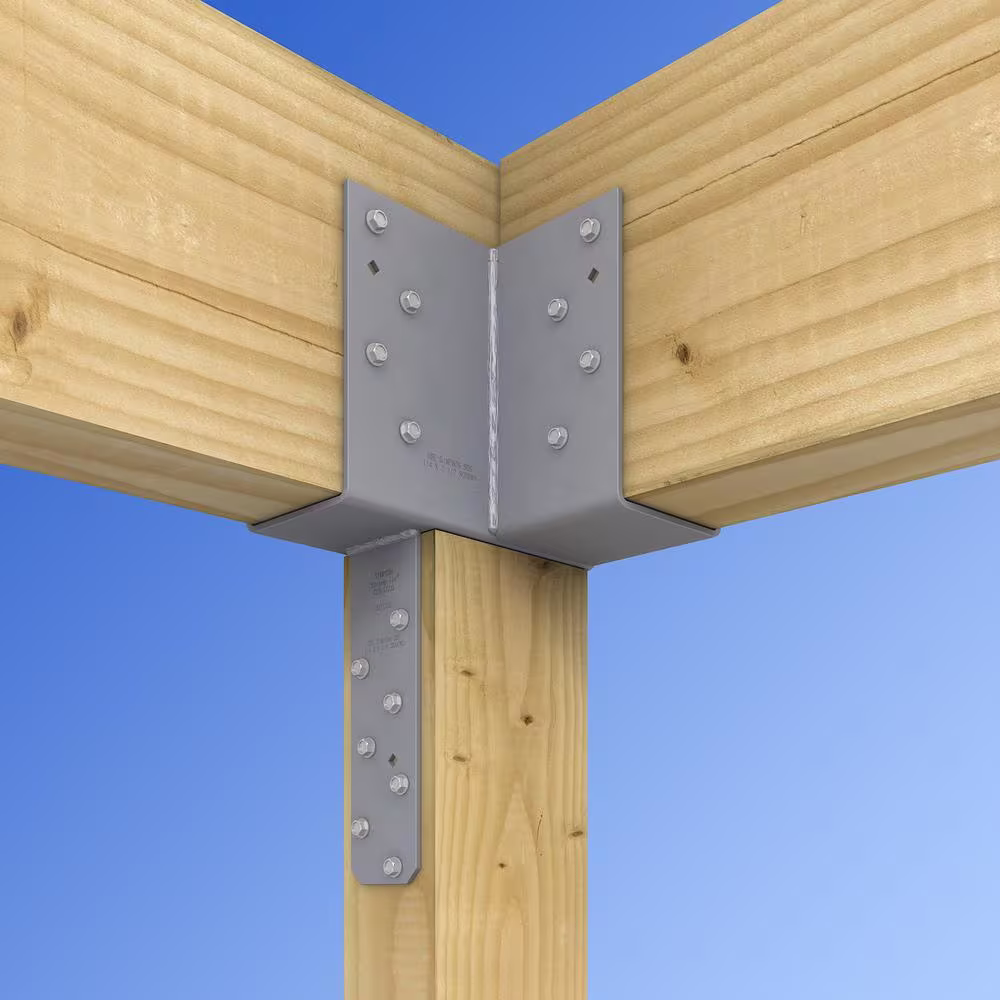 Simpson Strong-Tie ECCLRQ L-Shape End Column Cap for 6x Post, 4x Beams w/ SDS Screws, Skewed Right