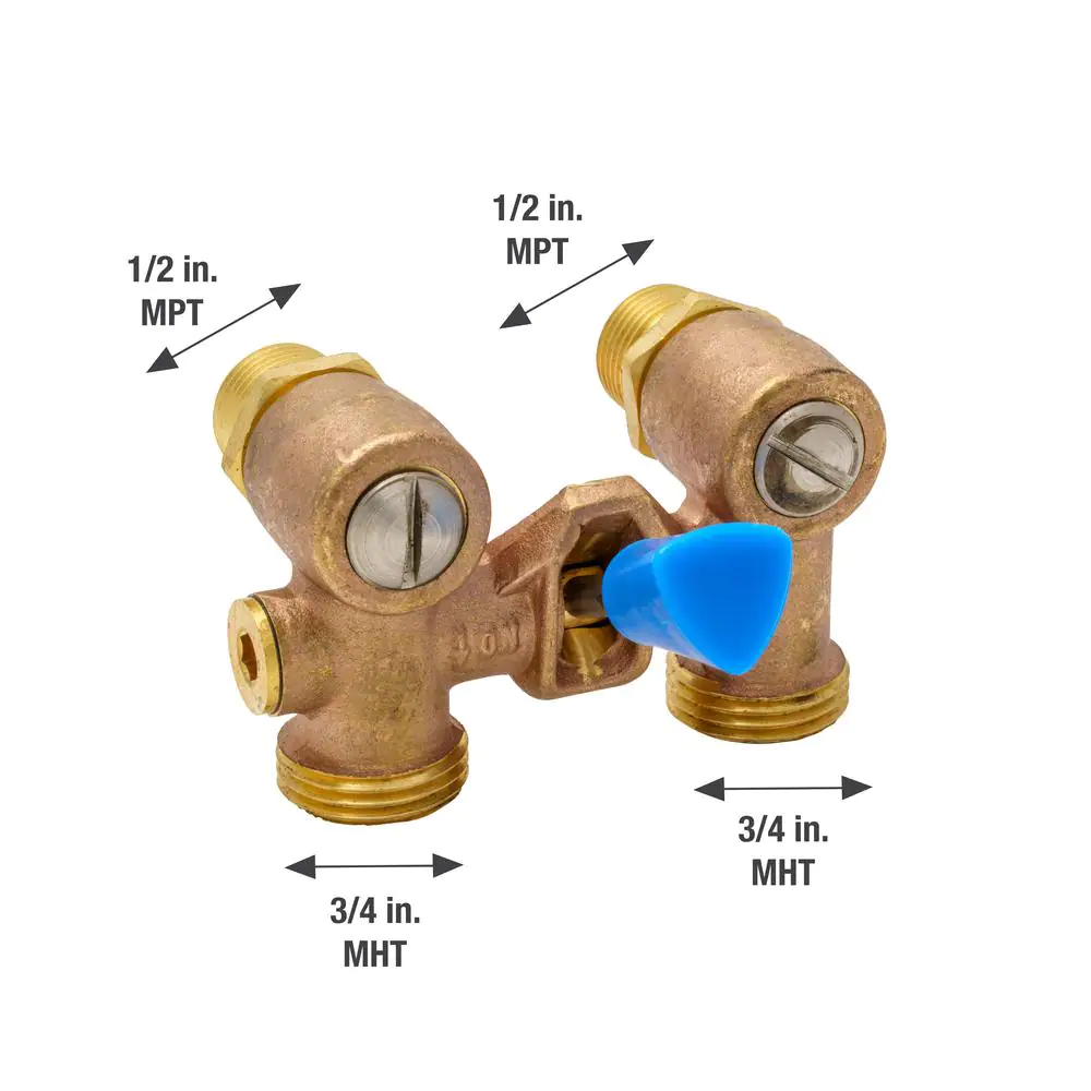 Everbilt 1/2 in. MIP x SWT Brass Dual Washing Machine Valve