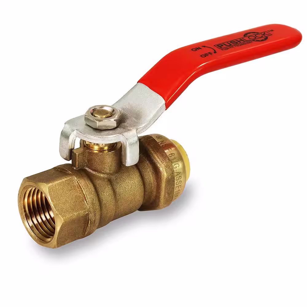 The Plumber's Choice 3/4 in. Push x Female Full Port Ball Valve Water Shut Off for Pex, Copper and CPVC Piping