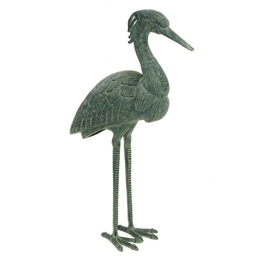 Achla Designs Stately Great Blue Heron, 31.5 in. Tall Blue-Grey Verdi Painted Finish