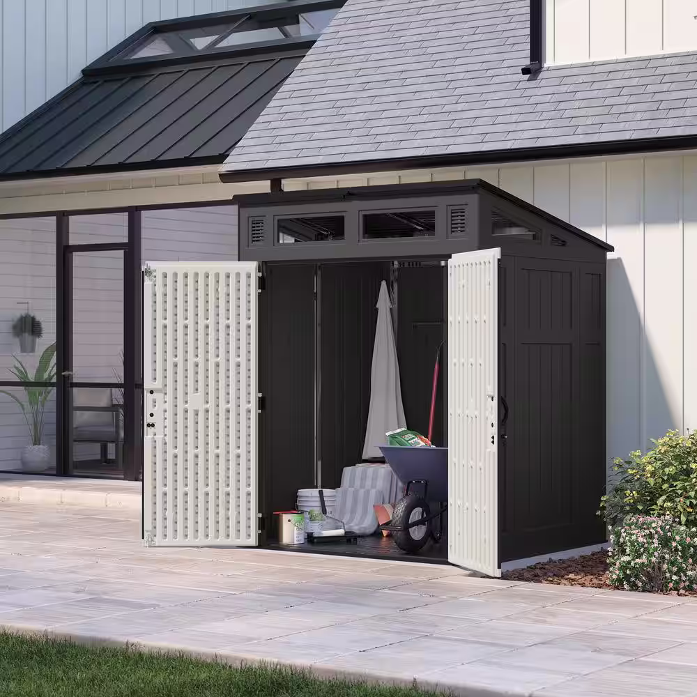 Suncast Modern 6 ft. W x 5 ft. D Plastic Storage Shed (35.31 sq. ft.)