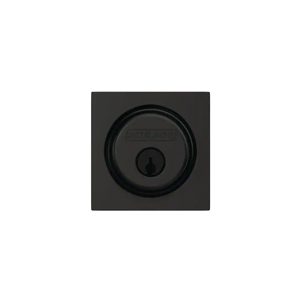 Schlage B60 Series Collins Matte Black Single Cylinder Deadbolt Certified Highest for Security and Durability