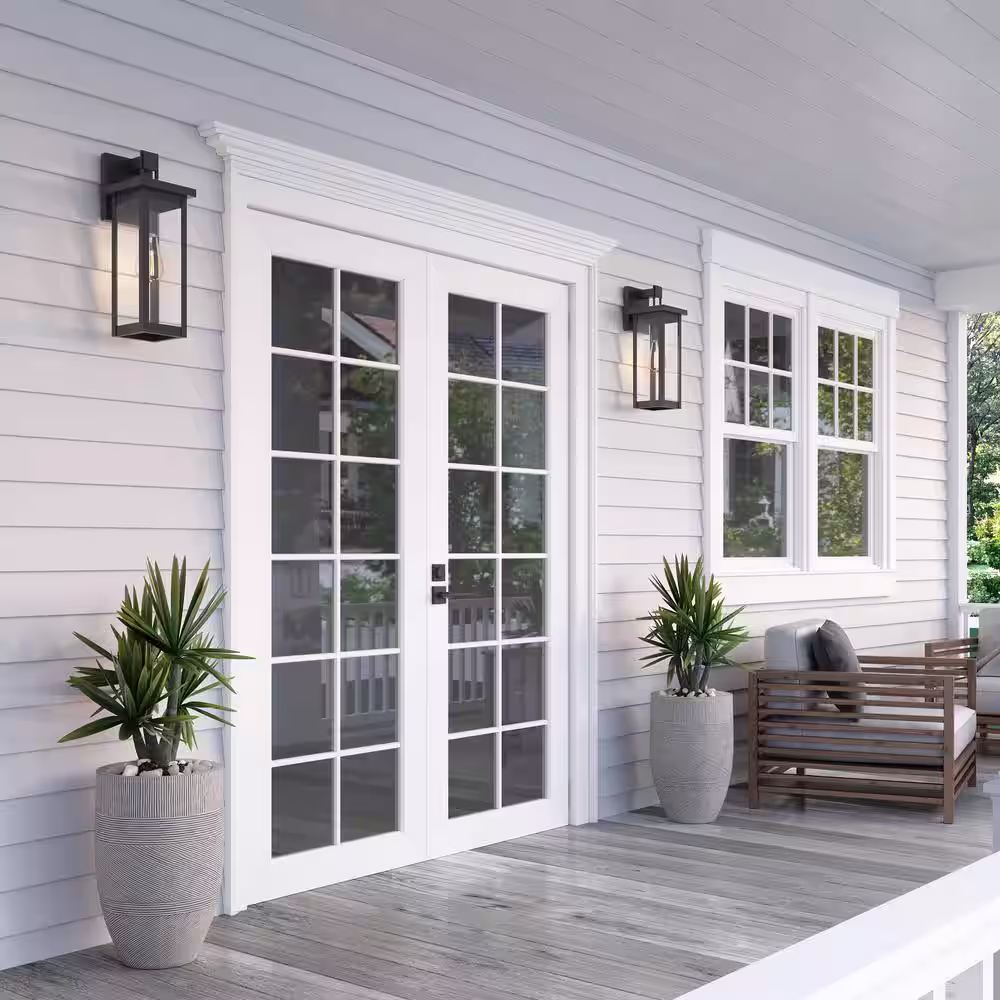 Millennium Lighting 1-Light Powder Coat Black Outdoor Wall-Light Sconce with Clear Glass
