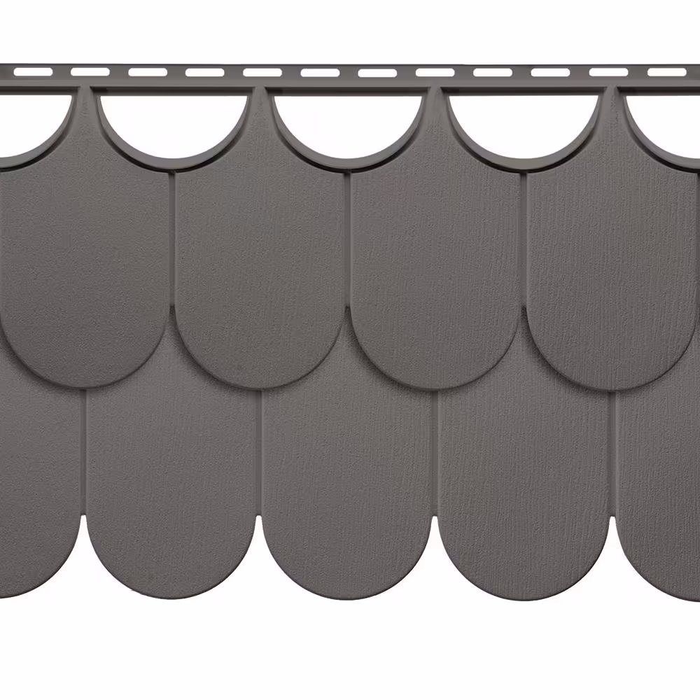 None NovikShake HR Half Round (10 in. x 32 in.) Polymer Siding in Rockaway Gray (22 Panels Per Box, 32.2 sq. ft.)