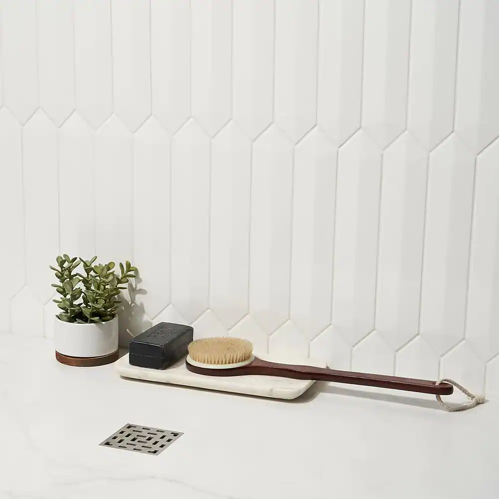 Ivy Hill Tile Axis 3D 2.6 in. x 13 in. White Polished Picket Ceramic Wall Tile (9.04 sq. ft. / case)